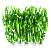 ACDANC Fish Tank Artificial Plants,Aquarium Plastic Seaweed Decorations,11.75" Tall Fake Green Accessories,10 Packs Aquarium Plants Plastic