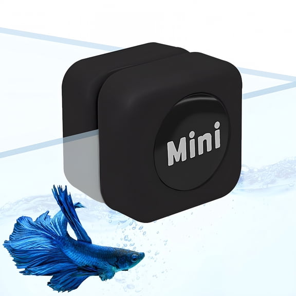 ACDANC Fish Tank Cleaner, Aquarium Magnet Glass Cleaner, Magnetic Algae Scrapers for 1/4 Inch Thick Small Glass Fish Tanks, Mini Cleaning Brush Scratch-Free Non-Slip Glass Scrubber, Black