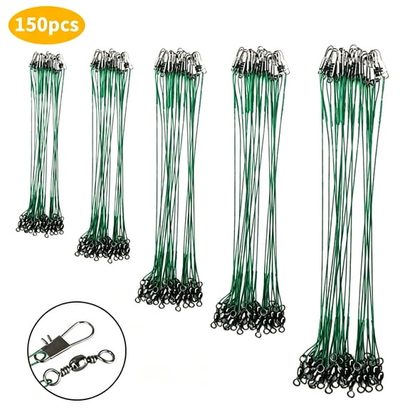 ACDANC Fishing Leaders,Fish Line Stainless Steel Wire with Swivels Snap Connect Fishing Gear and Equipment Tackle Kit,for Lures Bait Rig Or Hooks