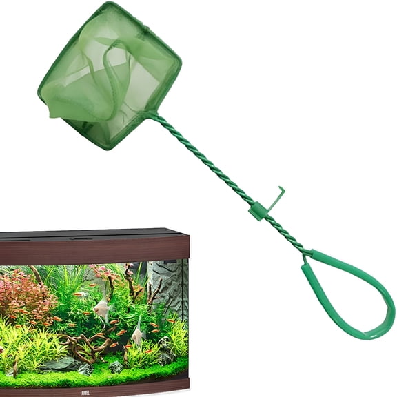 ACDANC Fishing net, Aquarium Net Mesh Fish Tank Net Aquarium Fish Net Ultra Fine Mesh Net with Long Handle Square Aquarium Fish Catcher Net for Fish Tanks and Pools Green