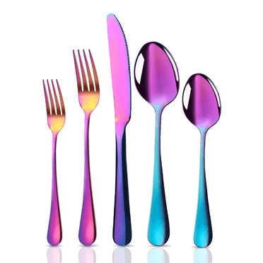 ACDANC Flatware Elegant Serving Spoons Stainless Steel Built to Last with Stainless Steel Flatware Sets Multicolor
