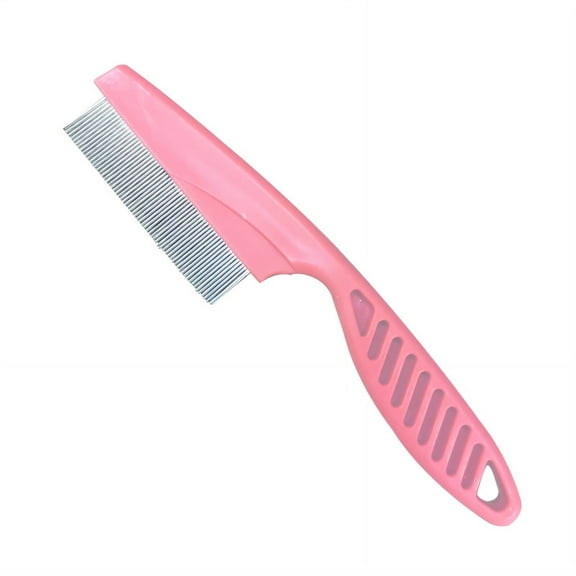 ACDANC Flea Comb,Dog Pet Cat Flea Comb Dog Hair Brush,Self Cleaning Tool Dog Grooming Brush,Pink,Style 1