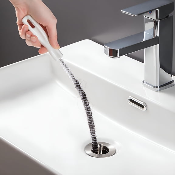 ACDANC Flexible Drain Cleaner Brush,Bendable Shower Sink Long Pipe Cleaners Hair Clog Remover Cleaning Tool for Home Kitchen Sink,Bathroom Hair,Unclog Toilet,Dryer Vent,Sewer,Snake Tube