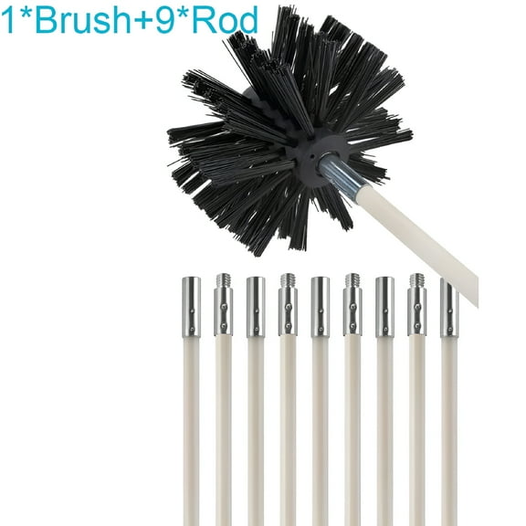 ACDANC Flexible Flue Brush Rods Chimney Brush Kit Chimney Sweep Soot Cleaning Rod
