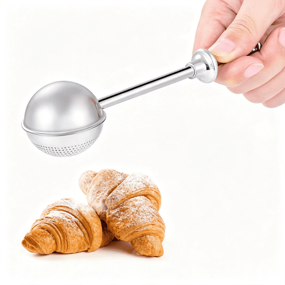 ACDANC Flour Baking Sifter,Flour Sieve Bakers Dusting Wand|One Handed Operation Duster,Stainless Steel,Quick Sifting Cakes and Spices,Easy One Handed Operation Flour Sifter