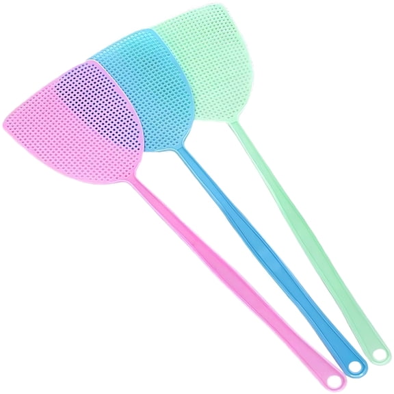 ACDANC Fly Swatter,Manual Pest Control 1Pcs Manual Plastic 17.5' Durable Long Handle Multicolor