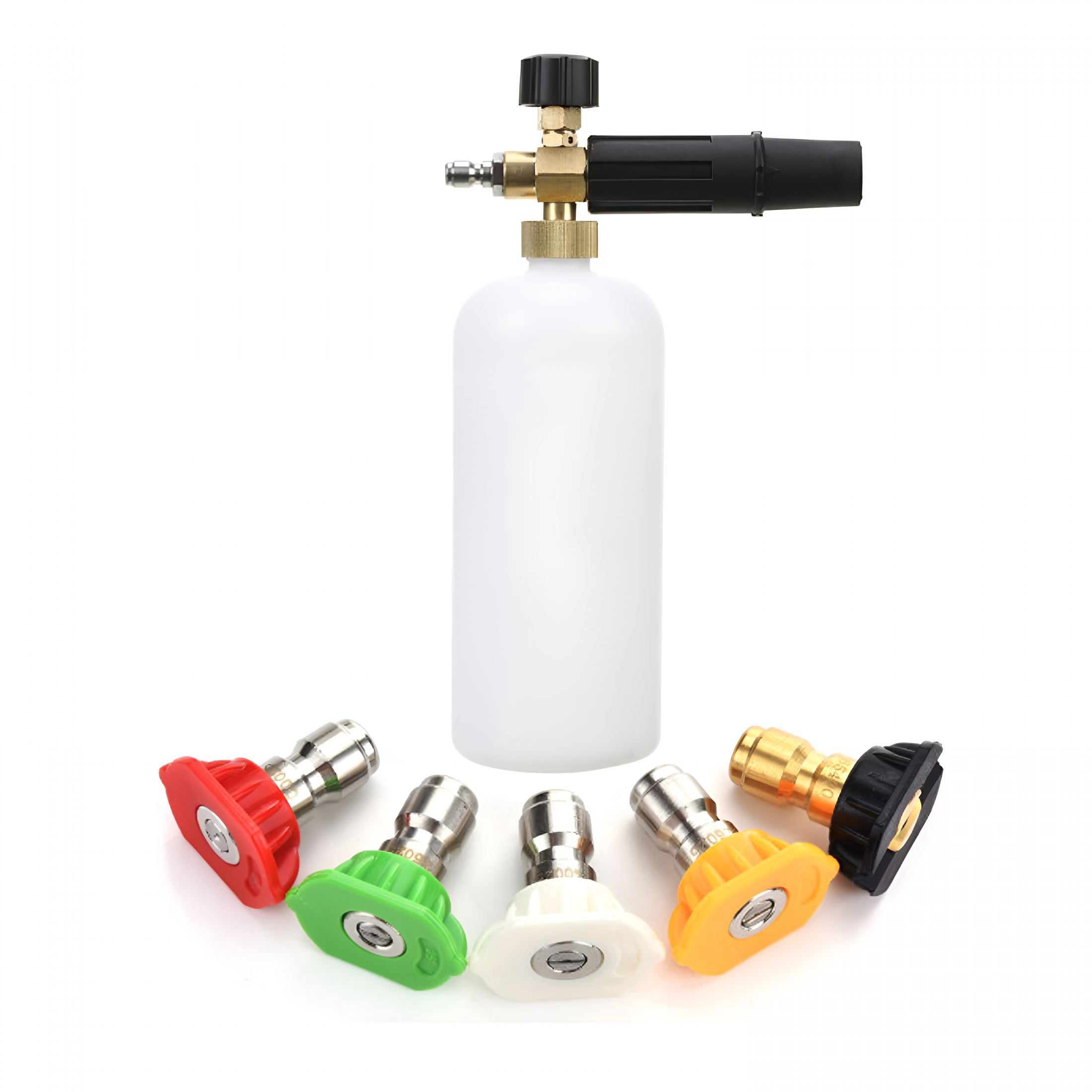 ACDANC Foam Cannon with 1/4 Inch Quick Connector, 1 Liter, 5 Pressure Washer Nozzle Tips