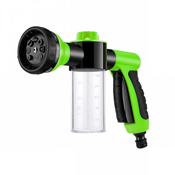 ACDANC Foam Sprayer Gun,Pressure Nozzle for Car Wash,Watering Plants,Pet Shower,Outdoor Fun - 8 Watering Patterns and Soap Dispenser (Green)