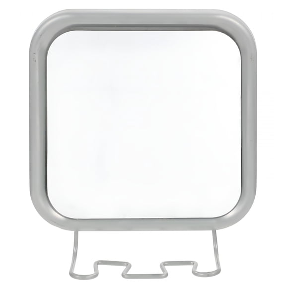 ACDANC Fogless Shower Mirror with Suction Cup & Hooks, Silver Wall Mounted Vanity Mirror for Bathroom, HD Glass Makeup Mirror for Tile & Glass Doors, 6.7 x 6.1 Inch