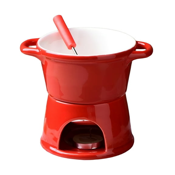 ACDANC Fondue Mug,Candle Warmer Fondue Cup,No Electricity Fondue Coffee Cup,Red,No Candle