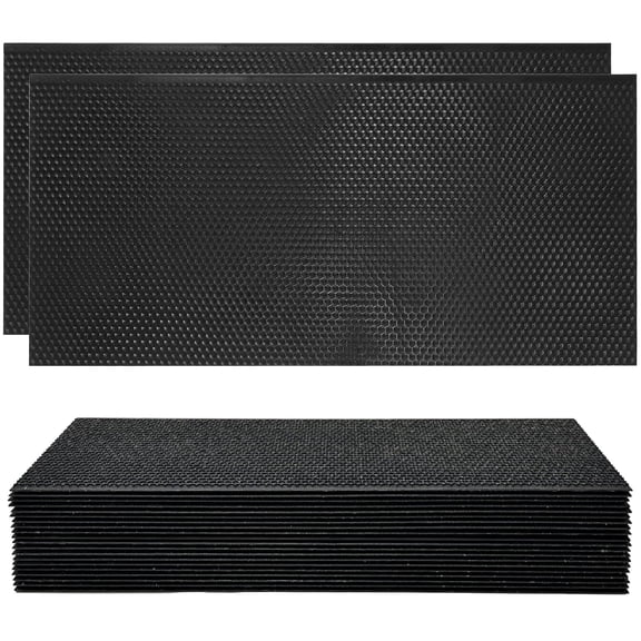 ACDANC Food-Grade Plastic Black Deep Foundation for Bee Hive Frames,Natural Beeswax Coated Bee Frame Foundation Sheets for Deep Brood Frames