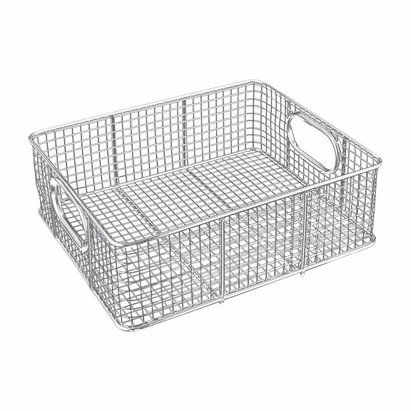 ACDANC Food Storage Basket Stainless Steel Wire Buffet Basket Baking Tool Bins Portable Food Display Organizer Bread Basket for Restaurant Tabletop