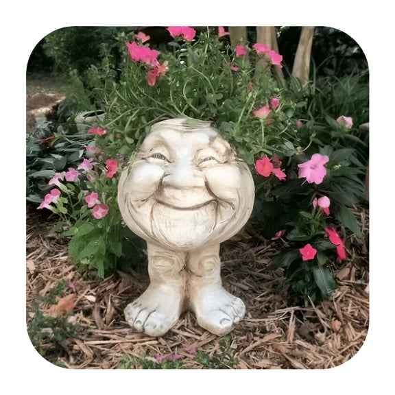 ACDANC Funny Face Head Planter Pots for Indoor Outdoor Plants Flower Pots