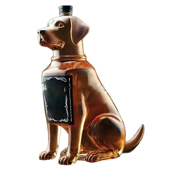 ACDANC Funny Labrador Dog Whiskey Bottle, 3D Engraved Dog Shaped Whiskey Glasses, Unique Wine Decanter for Men Dad, Home Bar Labrador Lover Decor