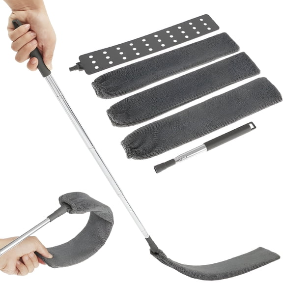 ACDANC Gap Dust Cleaner Retractable Microfiber Flexible Long Flat Gap Duster Brushes with Extendable Pole Household Cleaning Tools