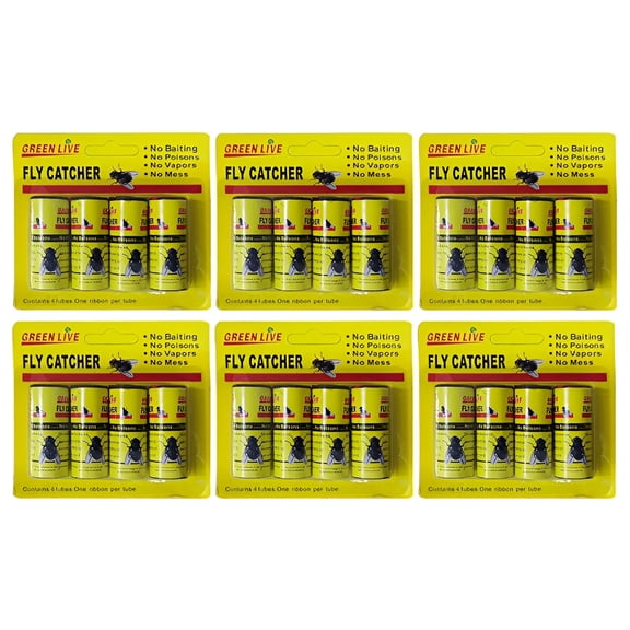 ACDANC Garden Decor Indoors Fly Trap Stick 7.87" x 6.69" x 1.97",24 Pieces