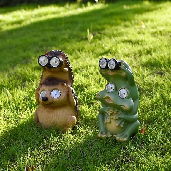 ACDANC Garden Decor Yard Outdoor Decorations: Patio Statues Solar Powered Outside Front Porch Sculpture Cute Animal Ornaments