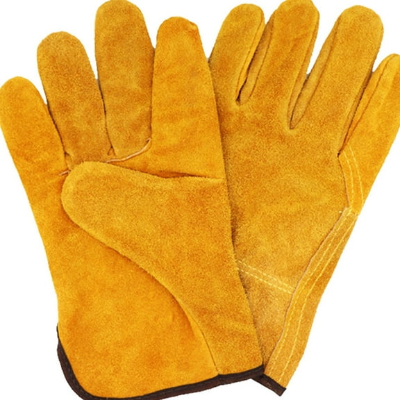 ACDANC Gardening Gloves, Durable Two-Layer Leather Gardening Gloves, Comfortable Weeding and Working Gloves for Heavy-Duty Tasks
