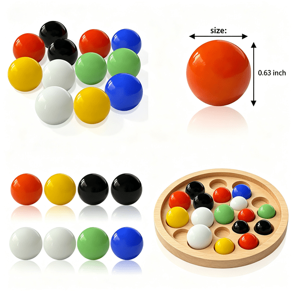 ACDANC Glass Marbles 60 Pcs Glass Marbles, Bulk Marbles, for Various Marble Games 0.63 Inch, Multicolor.