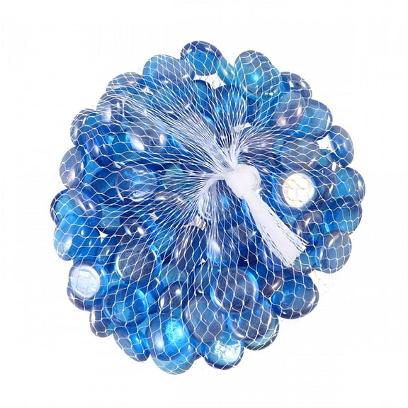 ACDANC Glass Marbles Beads Gems Stones Flat Vase Table Pebbles Blue Tank Fish Stone Decorative Aquarium Mini Floral