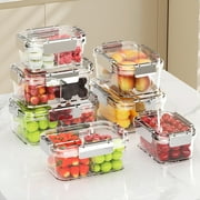 ACDANC Glass Meal Prep Containers,Glass Food Storage Containers,Airtight Glass Lunch Containers with Lids - BPA-Free Microwave,Oven,Freezer and Dishwasher,White,No Partitions