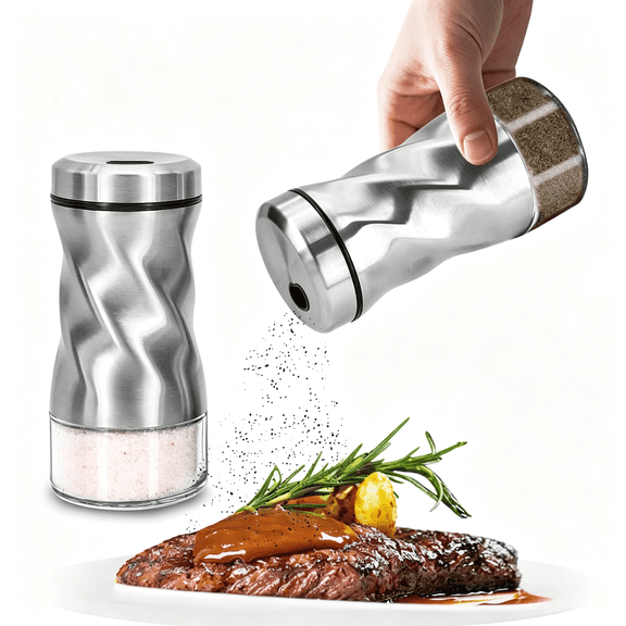 ACDANC Glass Salt Pepper Shakers Set Adjustable Pour Holes Fine Coarse Spices 4 Oz Glass Salt Shaker Refillable Spice Shakers Himalayan Kosher Salt Pepper Cinnamon Kitchen Table