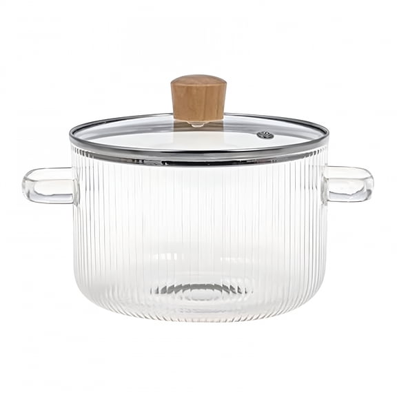 ACDANC Glass Saucepan with Cover,Transparency Stovetop Pot,Dual Handles Pan with Lid,Kitchen Stockpot Glass Cooking Pot Thickened Stock Pot Large Serving Bowl Simmer Pot for Stove