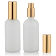 ACDANC Glass Spray Bottle 3.4Oz, Empty Frosted Perfume Atomizer, Fine Mist Spray,Gold Sprayer 2 Pack Fine Mist Spray Bottles
