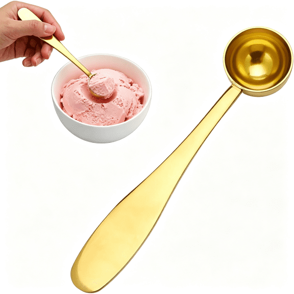 ACDANC Golden Stainless Steel Matcha Measuring Spoon,1 Teaspoon Single Measuring Spoon,Stainless Steel Coffee Spoons,Long Handle Measuring-Tablespoon for Coffee,Spice(5 Ml,5 Inch)