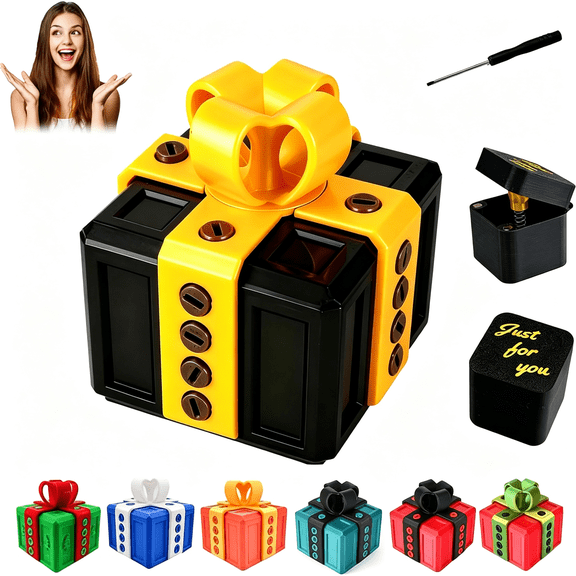 ACDANC Gotcha Box,The Annoying Present with Pop Up Finger Surprise,3D Printed Screw Challenge,Funny Gag Gift for Birthdays,Office,Halloween,Christmas and White Elephant Parties