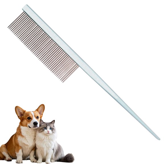 ACDANC Grooming Pet Comb Rat Tail Dematting Cat&Dog Comb,Rounded Ends Design for Safe Tangle Removal,Hairstyling,Massage,Loose Hair Removal,Prevent Irritation,Fluffing Paws,Remove Tear Stain