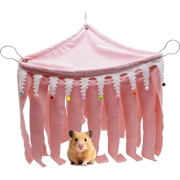 ACDANC Guinea Pig Hideout,Pets Forest Cage Corner Hideout,Cage Accessories for Guinea Pig, Bunny, Chinchilla, Hamster, Rabbit and Other Small Pets, No Metal Fences (Pink,Medium)