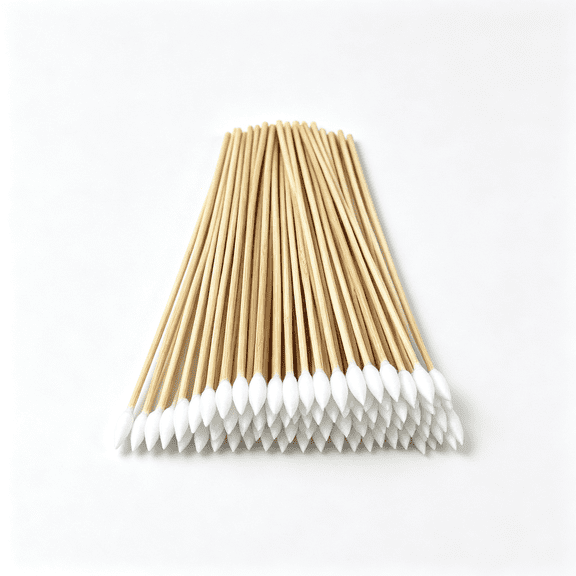 ACDANC Gun Cleaning Swabs,6 " Precision Long Cotton Swabs,Fsc Certified Sturdy Bamboo Sticks,Lint Free Pointed Tips for Firearm Maintenance,Detailing,Makeup,Electronics Cleaning