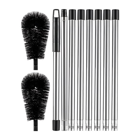 ACDANC Gutter Cleaning Tool Removing Leaves and Debris 2 Brush Heads Long Reach with Telescopic Pole