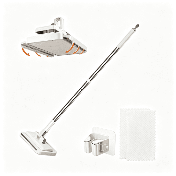 ACDANC H&S-Free Multi-Purpose Flat Mop,Long H&Le H&S Free Flat Mop One Click Convenient Cloth Changing Minimops,Disposable Dust Snap Mops Grip Zero Touch Mops for Multi Surface Cleaning (37.4 In)