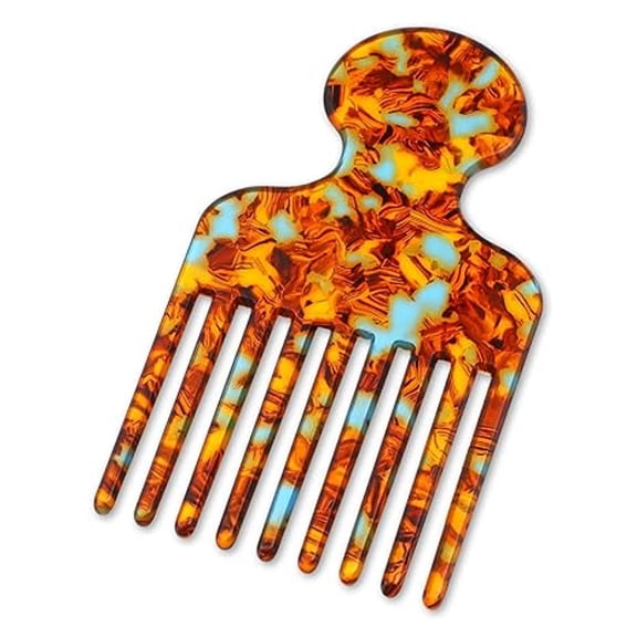 ACDANC Hair Picks for Women Curly Hair Wide Tooth Comb for Curls Long Tooth Pick Comb Detangling Lifting Combs,Hairs Styling Tool,4.8 Inches,Brown