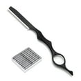 thumbnail image 1 of ACDANC Hair Razors For Cutting Hair 6.89",Professional Hair Styling Thinning Texturizing Cutting Razor with Replacement Hair Razor Blades,Ideal for Salon/Home-11PCS Black, 1 of 4