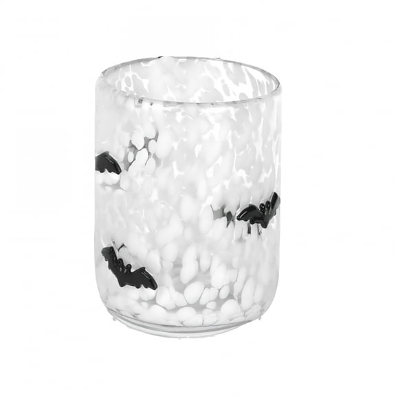 ACDANC 2026 New Halloween Icon Juice Glasses 14 Oz Double Old Fashioned Icon Handblown Stemless Wine Glasses Cute Ghost Glass Drinking Cups for Halloween Fall Party Supplies (Bat)