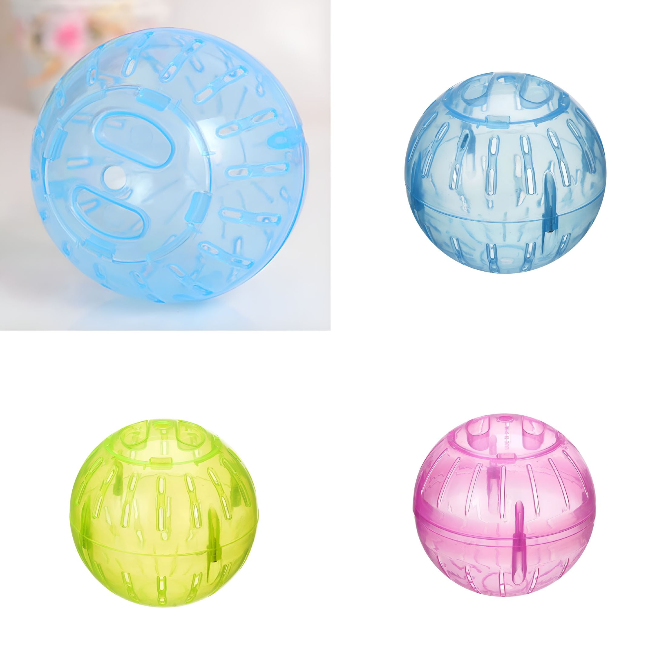 ACDANC Hamster Exercise Ball, 3.9inch Transparent Hamster Running Wheel Mini Running Activity Exercise Ball for Dwarf Hamster, Small Animals Cage Accessories for Small Animal Pet Rat Mice (Yellow)