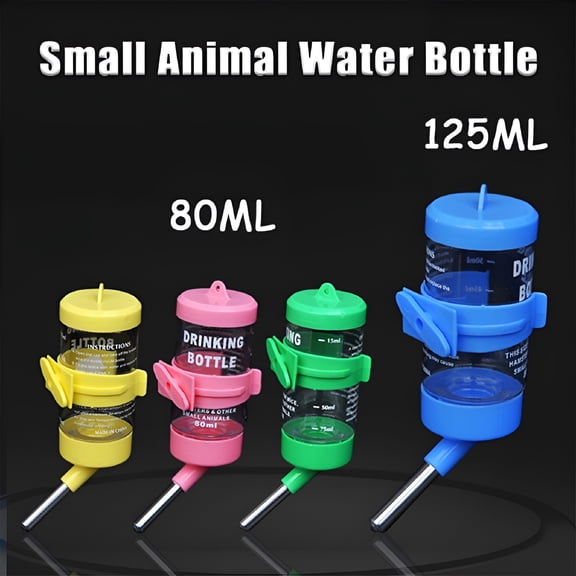 ACDANC Hamster Water Bottle, Plastic Steel Ball Design Sturdy No Drip Leak-proof Small Animal Cage Hanging Water Bottle for Small Pet/Bunny/Ferret/Hamster/Guinea Pig/Rabbit/Rat
