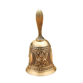 ACDANC Hand Bell Call Bell Musical Instrument with Floral Pattern for Home School Church Restaurants Home Ornament