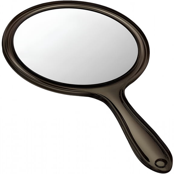 ACDANC Hand Mirror Double Sided Handheld Mirror 1X/ 2X Magnifying Mirror with Handle Mirror Rounded Shape Makeup Mirror (Black)