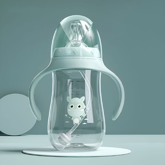 ACDANC Handheld Baby Bottle with Handles, Leakproof Infant Feeding Cup for Toddlers, Wide Neck Self-Feeding