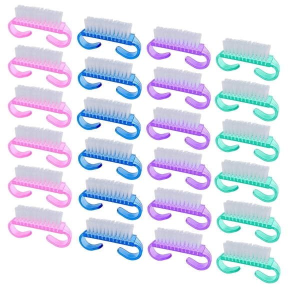 ACDANC Handle Grip Nail Brush,24 Pack Small Fingernail Brushes,Hand Scrub Cleaning Brush Kit for Nails and Toes Women Men Handle Grip Fingernail Brush,Multicolor