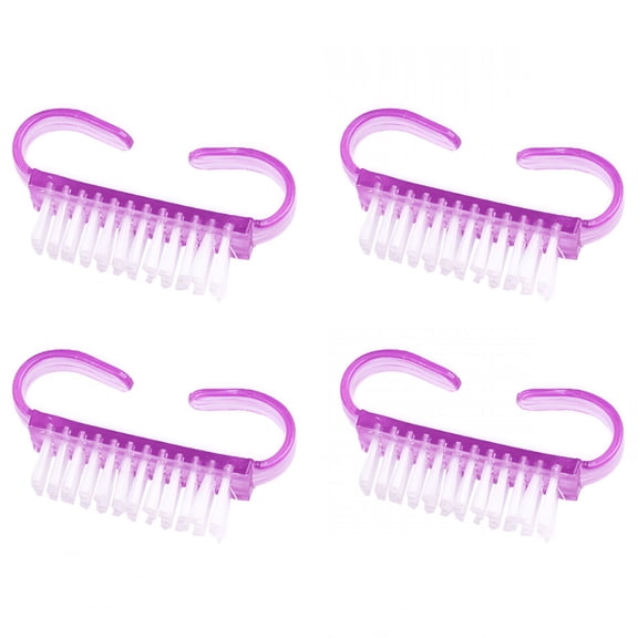 ACDANC Handle Grip Nail Brush, Fingernail Scrub Cleaning Brushes for Toes and Nails Cleaner, Pedicure Brushes for Men and Women 4 Pack - Purple