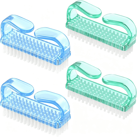 ACDANC Handle Grip Nail Brush,Hand Fingernail Brush Cleaner Scrubbing Kit Pedicure for Toes and Nails Men Women Handle Grip Finger Nail Scrub Brush(4 Pack)