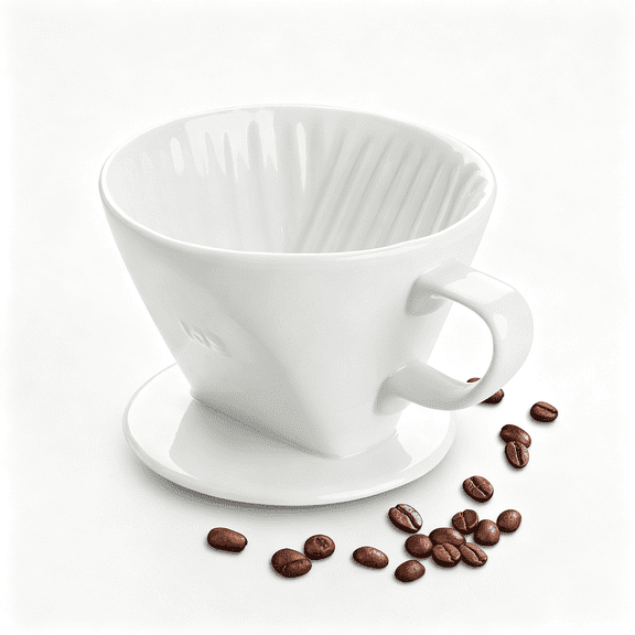 ACDANC Handmade Pour over Ceramic Coffee Dripper | Authentic Brewing Experience for Camping, Office, and Home, Artisan Ceramic Pour over Coffee Maker (White)