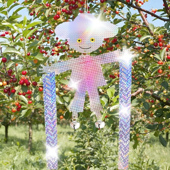ACDANC Hanging Bird Scare Reflective Devices, Scarecrow Highly Reflective Bird Deterrents Double-Sided Reflectors Keep Birds Away for Garden, Orchards, Patio, Yard (Scarecrow)