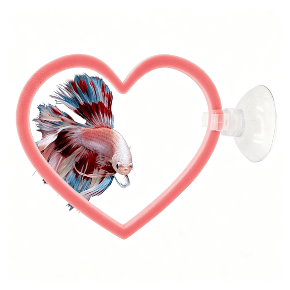 ACDANC Heart Betta Ring,Enrichment Toy&Pink Fish Tank Decor,2 Pack|Two Heart-Shaped Swim Rings Encourage Swimming and Exploration While Adding Playful Pink Decor to Betta Fish Tanks