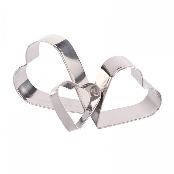 ACDANC Heart Shape Biscuit Mold 3Pcs Silver Stainless Steel Cookie Cutter for ValentineS Day Baking Tools